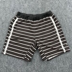 Lululemon Light As Air Shorts 9" Stripe Medium‎ Black White Men's